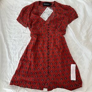 Realisation par red silk mini dress